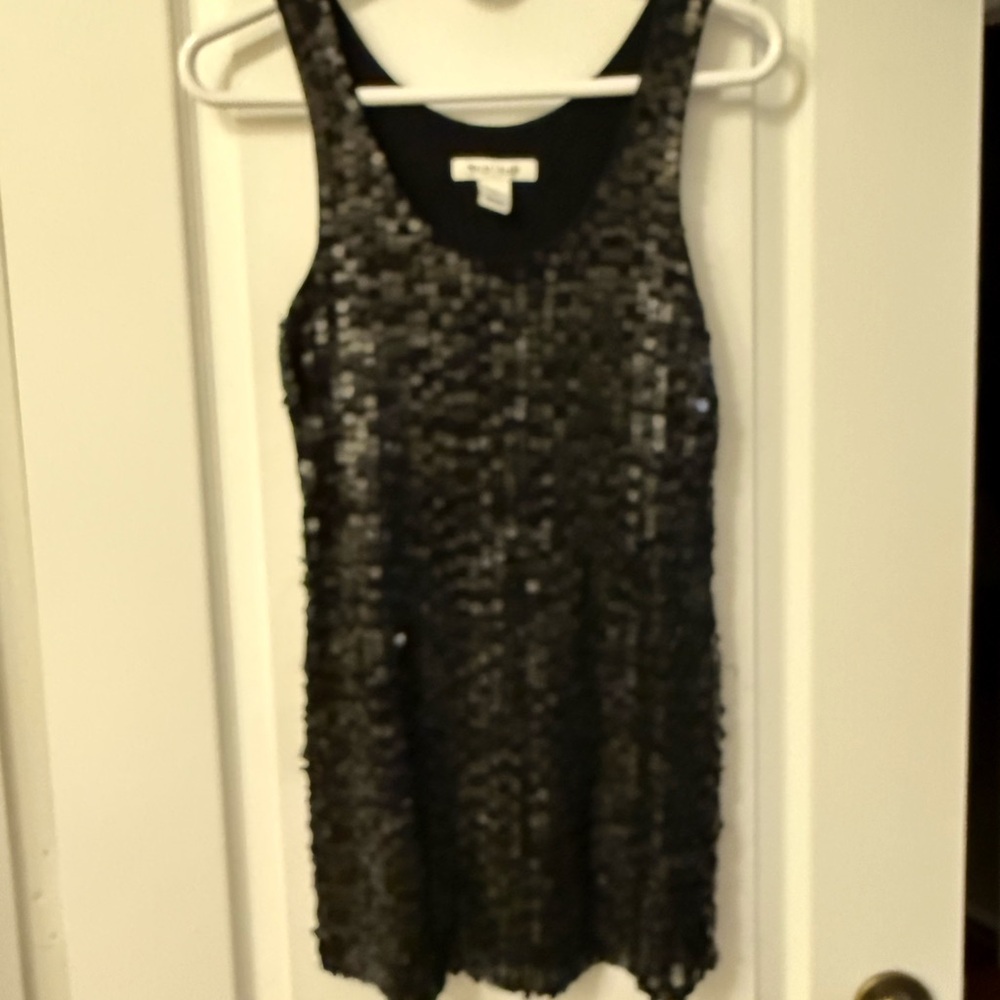 White House Black Market Black Sequin Top